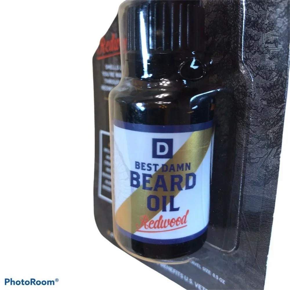 Duke Cannon Supply Co Best Damn Beard Oil Balm Redwood Men Travel Size 0.5 oz